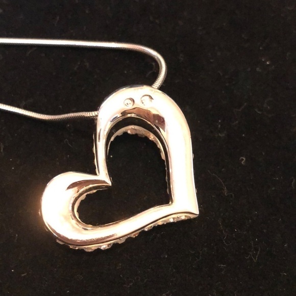 Swarovski Open Heart Stone Pendant Necklace - Picture 4 of 8